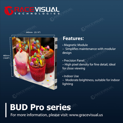 BUD प्रो एलईडी डिस्प्ले ️ फिक्स्ड वॉल माउंट, HUB-Ready for Seamless Multi-Panel Setup HUB Connection 7680HZ रिटेल स्टोर, कॉर्पोरेट मीटिंग रूम और चर्च इवेंट्स के लिए