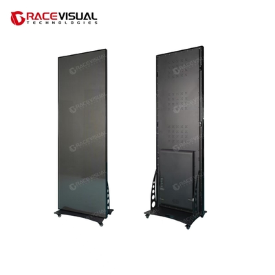 आईपी सीरीज डिजिटल एलईडी पोस्टर – 640×1920mm, IP40/IP21 रेटेड, लचीले वाणिज्यिक विज्ञापन के लिए पहियों के साथ मोबाइल स्टैंड