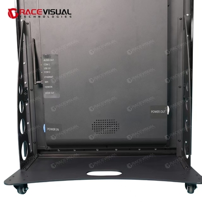 आईपी सीरीज डिजिटल एलईडी पोस्टर – 640×1920mm, IP40/IP21 रेटेड, लचीले वाणिज्यिक विज्ञापन के लिए पहियों के साथ मोबाइल स्टैंड